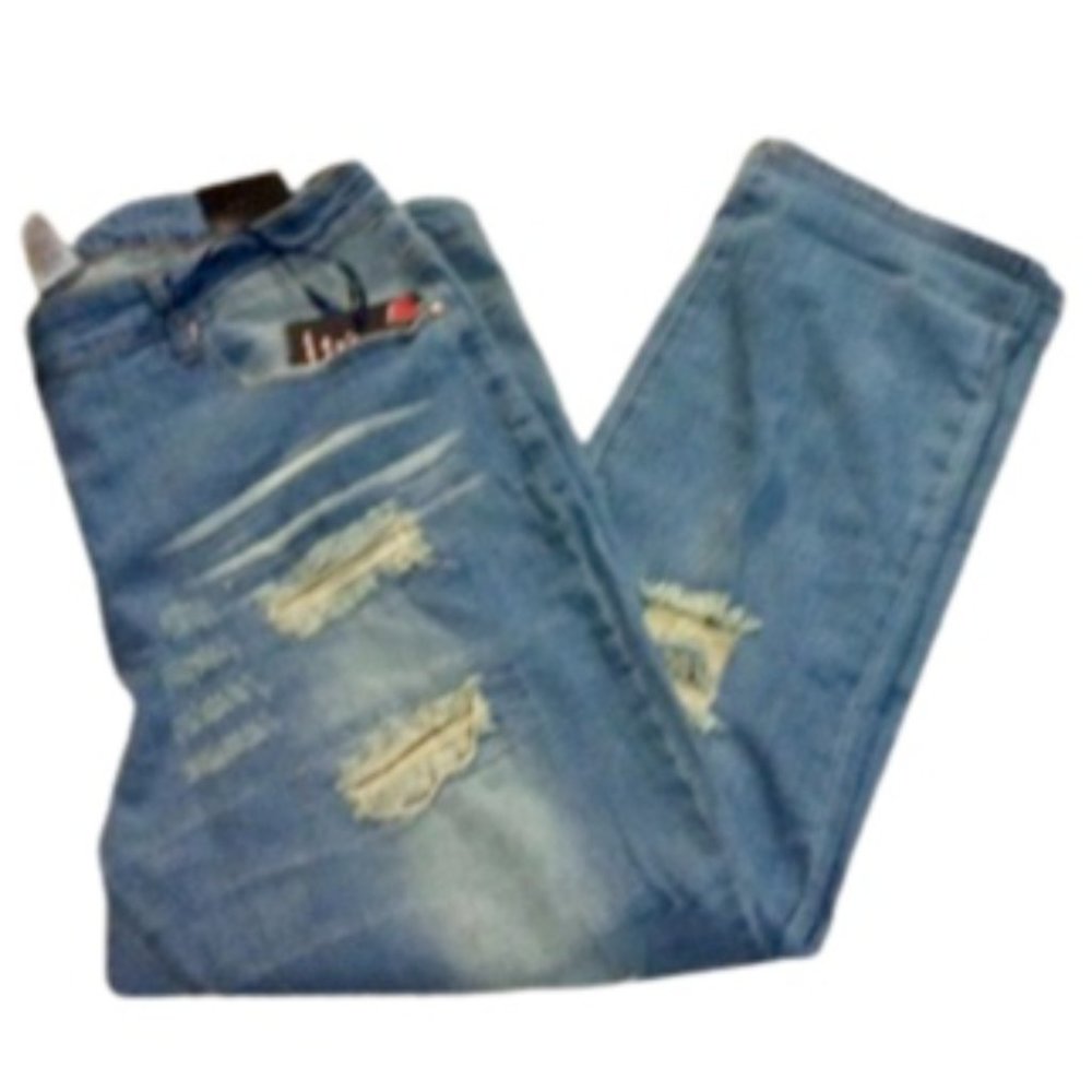 VIP Rip & Repair Distressed Front & Back Jeans